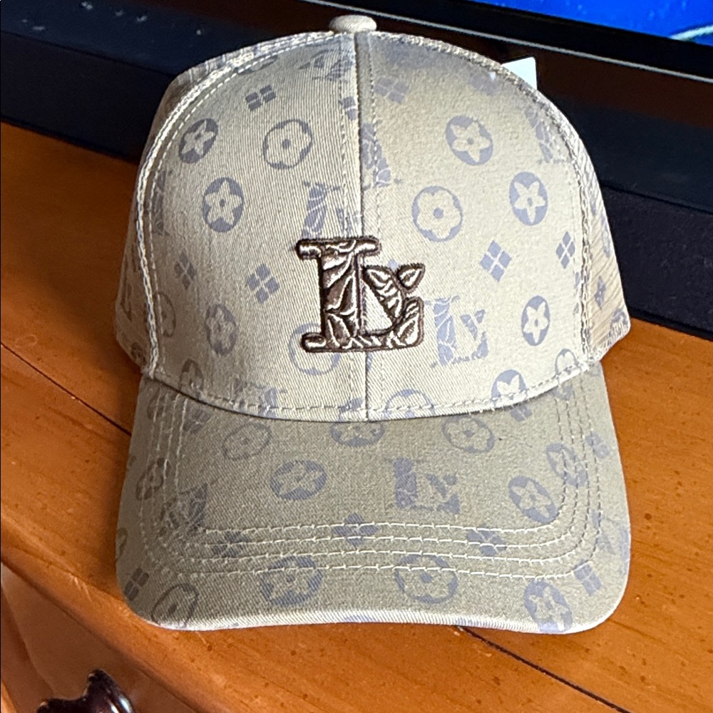 Designer Beige Monogram Cap